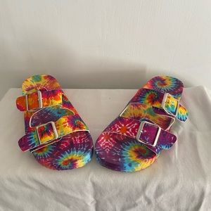 Tie-dye slip on sandal